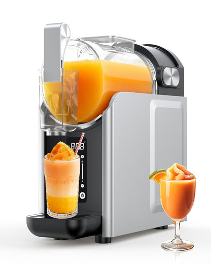 Slushie Machine, Slushy Maker for Home, Frozen Drink Maker with 5 Preset Programs for Margaritas, Frappés, Milk Shake, No Ice Needed, LED Display, Self Clean