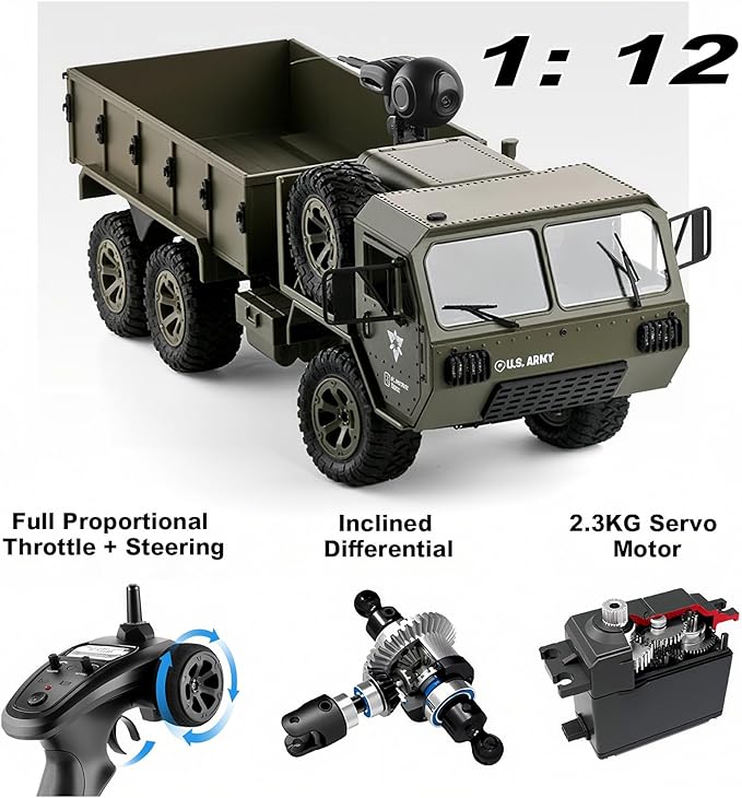 FY004 1/16 6wd Rc Car Full Proportional Steering Throttle 2.4G High-Speed Rc Climbing Car High Simulation Pickup Model Can Be Modified Off-Road Remote Control Truck Outdoor Adult And Children'S Toys