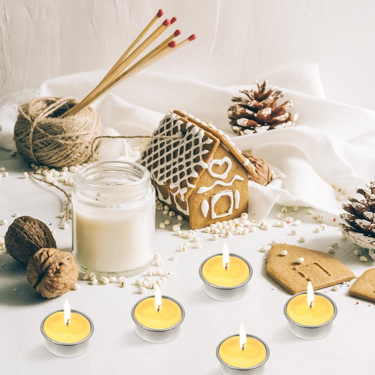 Garneck 20pcs Empty Candle Cups Metal Tea Light Tins Delicate Small Wax Candle Holder Aluminum DIY Scented Mold Box Containers for Christmas Wedding Table Decoration
