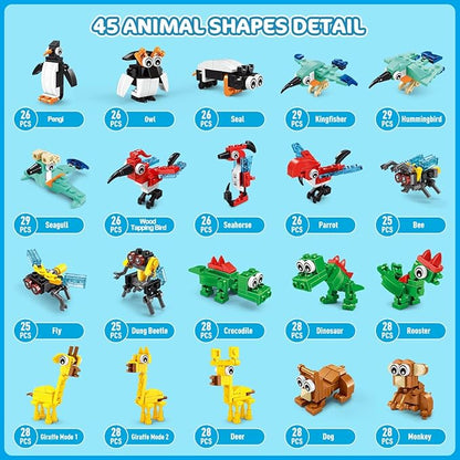 30 Packs Animal Party Favors for Kids 810 PCS Mini Animal Building Block Toy Set for Goodie Bag Fillers Classroom Prizes Easter Birthday Children's Day for Boys Girls Student Ages 6+
