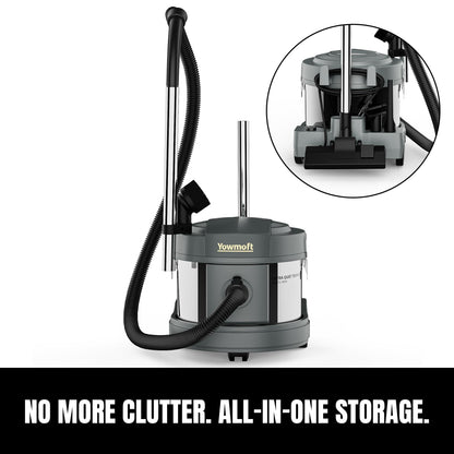 YOWMOFT SCQ15-HEPA, 4 Gallon Canister Vacuum, Ultra-Quiet Canister Vacuum Cleaner, 35Ft. Cord, Commercial Ultra Quiet Vacuum Cleaner for Hotel & Office, HEPA Canister Vacuum for Professional Clean