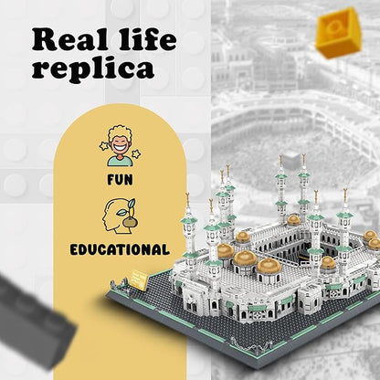 Masjid Al Haram Building Blocks Set - Great Mosque of Mecca Architecture Model Kit 2000+ PCS - Islamic Mosque Educational Construction Toy for Kids &amp Adults - Muslim Eid Ramadan Hajj &amp Umrah