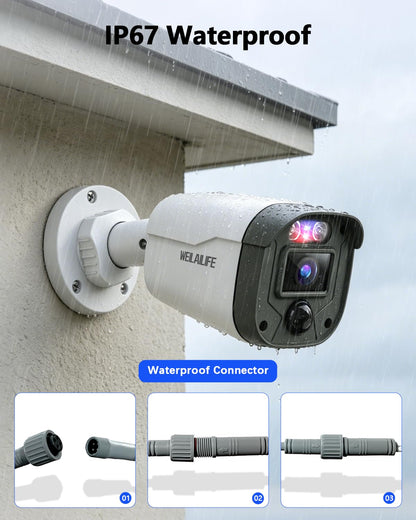 【90ft Super Night Vision】 3K Outdoor Wired Security Camera System, Home Video Surveillance Systems, CCTV Surveillance DVR Kits