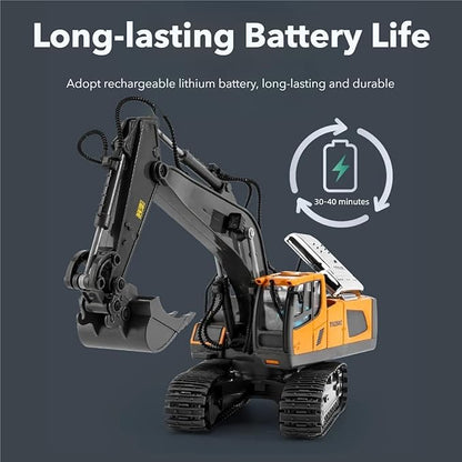 Mudsterz - Mudsterz Trucks Mudsterz Excavator 2.4GHz RC Construction Vehicle with Cool Lights and Real Sounds Realistic Engineering Design Metal Parts Little Builders Big Action (A2)