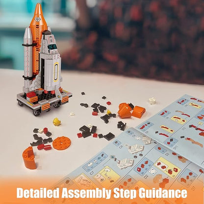 AESGOGO STEM Space Toys for 6 7 8 9 10 11 12 Year Old Boys Girls Space Shuttle Rocket Launch Center Building Sets Toy Kits Best Gifts for Kids Ages 8-14 （566 Pcs）.