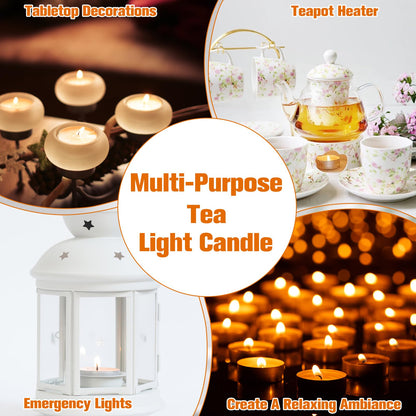 Erinnmy 100 Pack Tea Light Candle,Unscented Tealight Candles,6 Hours Long Burning White Tealights,Tea Candles Bulk Burn Evenly,Small Tea Candle for Emergency Dinner Home Weddings