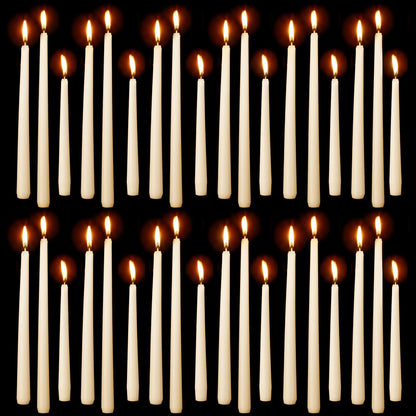 MTLEE Taper Candles 8/10/12 Multi Height Unscented Taper Candles 8 Burn Hours for Dinner Decorative Home Decoration Fall Thanksgiving Wedding Party Candlesticks(Beige,36)
