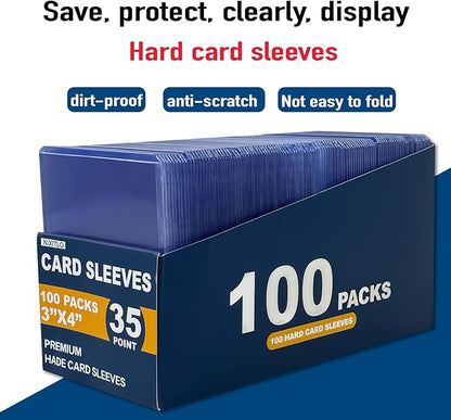 500 Hard Card Sleeves Card Toploaders for Protection for Baseball Football Premium Top Loaders for Cards Ensuring Safety (500 Hard Sleeves)
