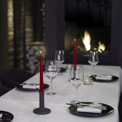 BOLSIUS Dark Red Taper Candles - 4 Pack Unscented 10 Inch Dinner Candle Set - 8 Hours Burn Time - Premium European Quality - Smokeless and Dripless Household Wedding, Spa, and Home Decor Candlesticks