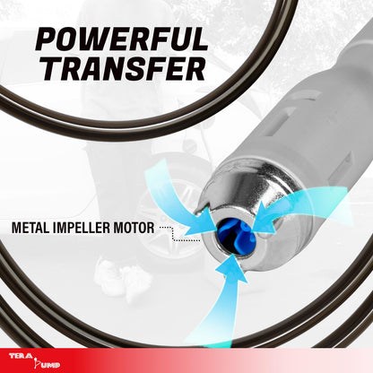 2PK of TERA PUMP 5th Gen TRFA01 Fuel Transfer Pump with Auto-Stop for Overfill Protection (2.7 GPM) Includes a Universal Threaded Adapter, Long Hose, Nozzle Clip for E15, E85, Gas, Diesel & More