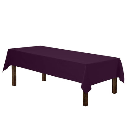 Gee Di Moda Rectangle Tablecloth - 60 x 84 Inch Eggplant Table Cloth for 5 Foot Rectangle Tables - Heavy Duty Washable Fabric - for Holiday Party, Dinner, Weddings, Baby Shower & Events