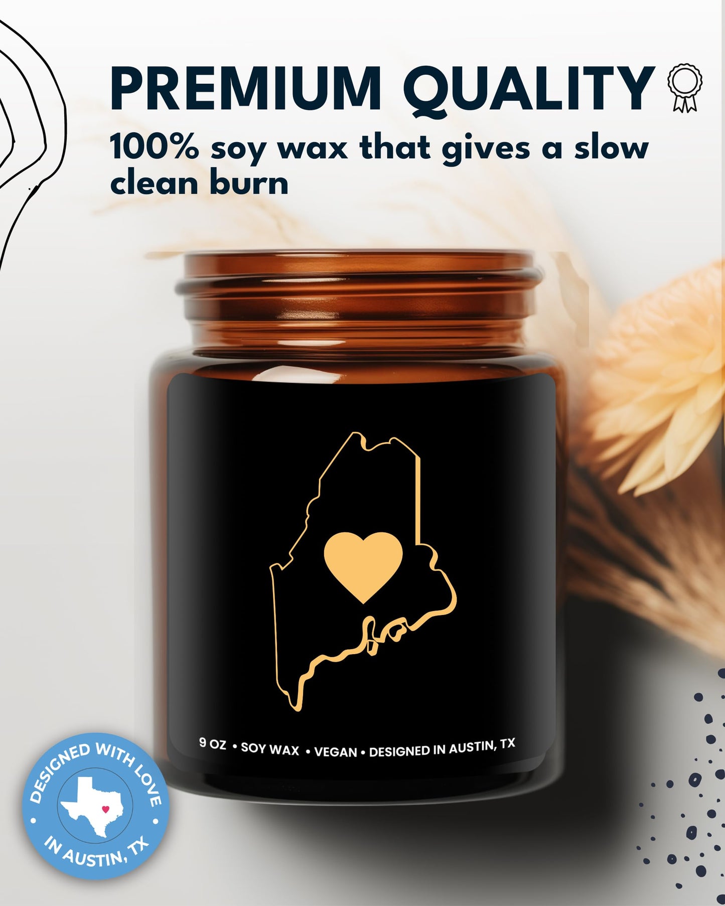 Maine Candle, Unique Maine Themed Gifts for Men and Women, Best State Souvenir Gifts for Moving Away, Thoughtful Home Sick Presents, Ideal for Birthday, Christmas, Graduation, Gift Ready