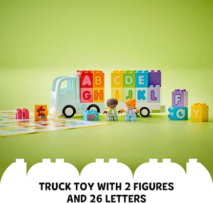 LEGO DUPLO Town Alphabet Truck Toy - Toddler Learning &amp Educational Toys for Preschool Ages 2+ - Alphabet Blocks for Boys &amp Girls - Baby Gift Ideas for Birthdays - 10421