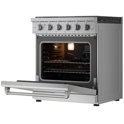 Empava ProStyle 30" Gas Range: True Convection, 18K BTU Power Burner & 4.55 Cu. Ft.Oven, Freestanding/Slide-in Stainless Steel Stove, CSA Certified