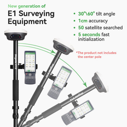 E1 GNSS IMU RTK GPS Surveying Equipment Rover Receiver Rtk Gnss Handheld Collector and Survey Software, 1408 Channels, 1cm Accuracy, 5km Distance