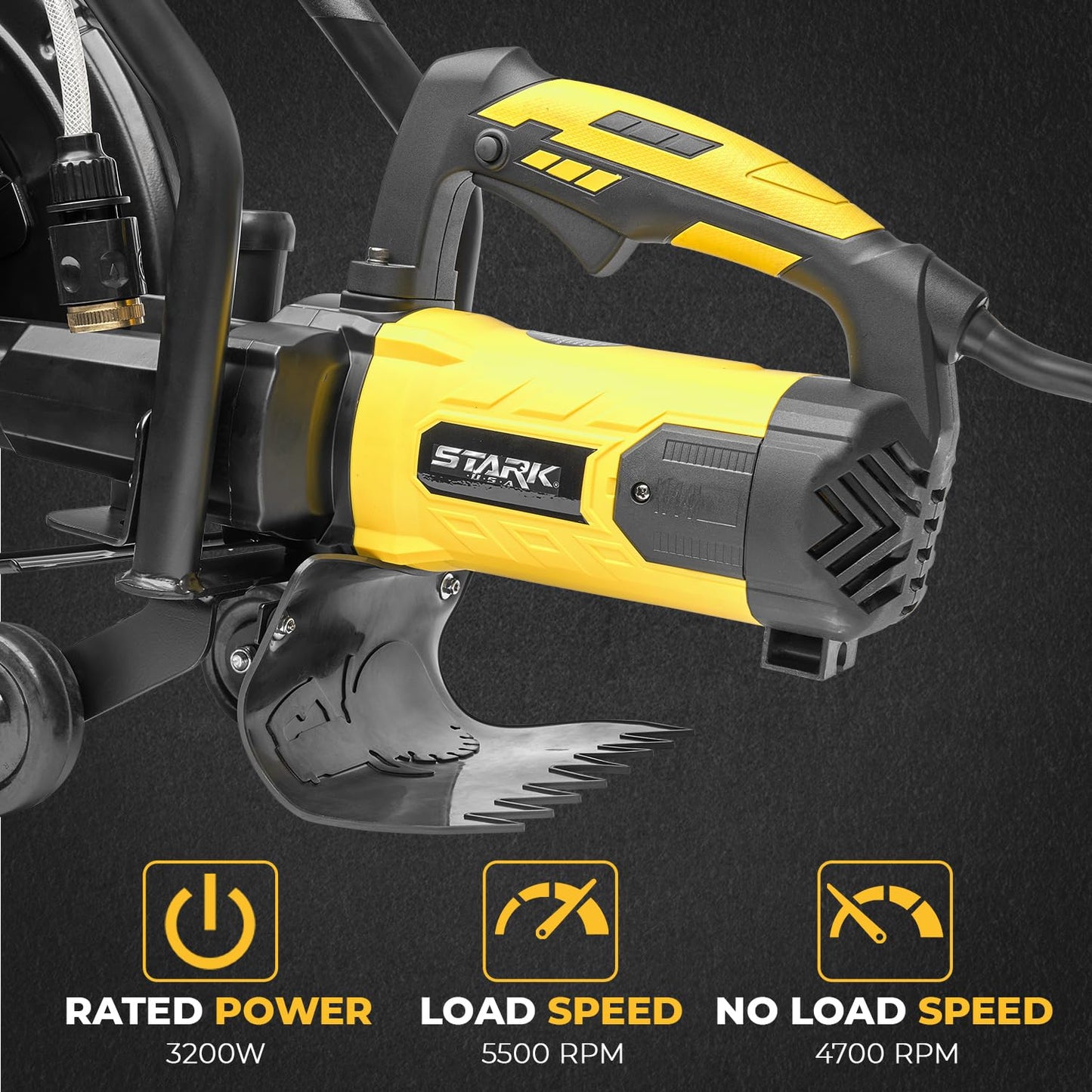 XtremepowerUS 3200W Electric 16" Circular Saw Concrete Saw Wet/Dry Concrete Cutter 20AMP With Water Line Attachment Wet Concrete Saw (Blade Included) Ideal for DIY House, Foundation