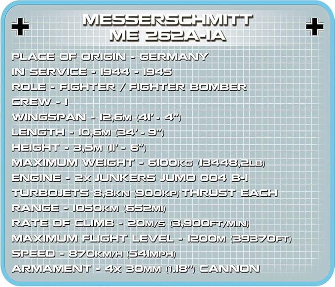 COBI Historical Collection Messerschmitt Me 262A-1A