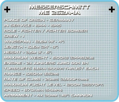 COBI Historical Collection Messerschmitt Me 262A-1A