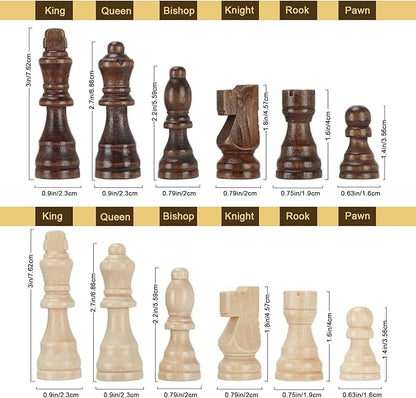 Magnetic Wooden Chess Set for Adults Kids 15'' Chess Board with Handmade Pieces Folding Portable Travel Unique Chess Sets Game for Tournament Professional Beginner