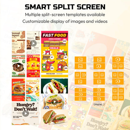SIOXCFZ 43 Inch Portable FHD Digital Signage Displays, Impact-Resistant Screen Foldable Digital Display Kiosk, Smart LCD Split Screen, Free CMS, Movable Advertising Poster with Advanced Android 14 OS
