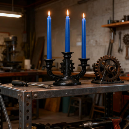 12-Pack Royal-Blue Taper Candles, 10 Inch Unscented Dripless Candlesticks, Long-Lasting Burn Time of 7-8 Hours, Perfect for Home Décor Dinner Party Meditation