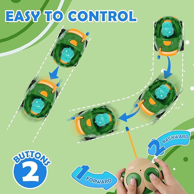 Remote Control Dinosaur Car for Kids - Dino RC Car Toys for Toddler Ages 18+ Months with Lights and Music Birthday Gifts for Boys Ages 2 3 4 5 Years Old