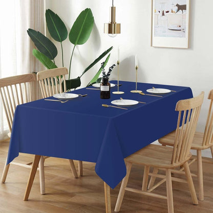 QIKSION Navy Blue Plastic Table Cloth Disposable 6 Pack, 54 x 108 Inch Tablecloths for Party, Graduation, Patriotic, Veterans Day Decorations, Dark Blue Rectangle Table Cover