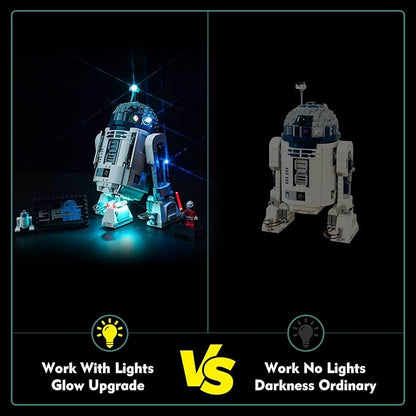 VONADO LED Light Kit Compatible with Lego R2-D2 Brick Built Droid 75379 (No Models Only Light) Creative Lighting Set Accessories Compatible with Lego R2-D2 25th Anniversary Set