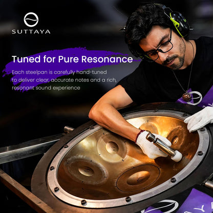 9-Note Steelpan (Steel Drum) with Stand - Educational Musical Instrument for Beginners and Hobbyists by Suttaya