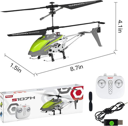 Cheerwing Remote Control HelicopterSYMA S107H Mini RC Helicopter with GyroAltitude Hold One Key Take Off/Landing for Adults Kids(Green)