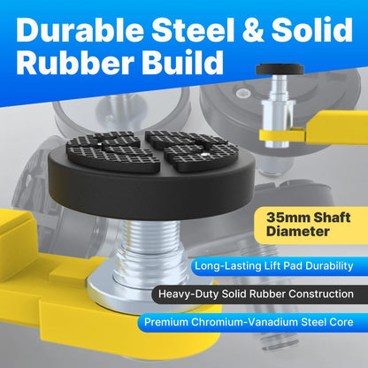 Yudylg 4-Pack 35mm Shaft Diameter Car Lift Round Tray Rubber Pads – Fit for 2 Post Car Lift, Compatible with Bendpak Maxjax Rotary & Other 35mm Shaft Diameter Lifts | Heavy-Duty Auto Lift Rubber Pads