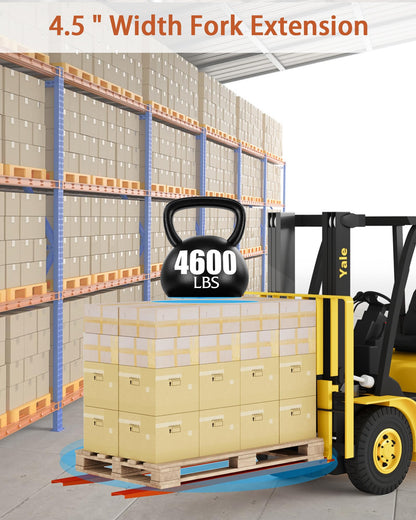 84 Inch Forklift Extensions, 4.5Inch Width Pallet Fork Extensions, 1 Pair Pallet Fork Extension, Heavy Duty Steel Fork Extender Reach
