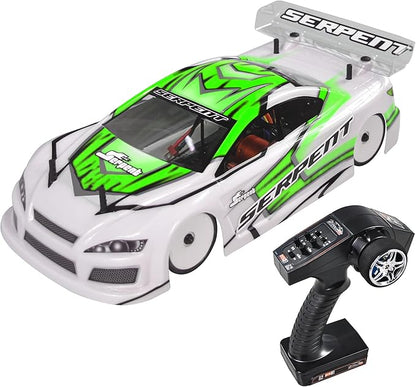 Serpent 1/10 Touring Car RTR 4WD Fast Electric RC Car with Brushless Motor Set Carbon Fiber Parts CNC Aluminum Parts High Speed Batteries and Charger Not Included (Green)