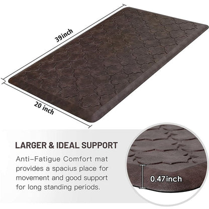 WISELIFE Kitchen Mat Cushioned Anti Fatigue Floor Mat,20"x39", Thick Non Slip Water Resistant Kitchen Rugs and Mats,Heavy Duty Foam Standing Mat for Kitchen,Floor,Home,Desk,Sink, Brown