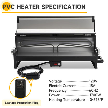 Racewill 1/2" to 2" PVC Conduit Bending Heater, Electric Heater Bender Tool for 24" Sections of PVC Pipe, 1700W, 120V, with Temperature Detector, Reflective Interior & Carrying Handle