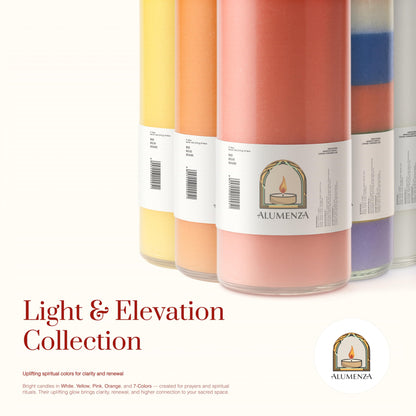 Alumenza Bulk 3 Pack White 7 Day Candles in Glass Jar – Paraffin Wax, Clean Burning Unscented | Large & Tall Devotional Prayer Pillar Candles for Home, Memorial, Spells, Long Lasting