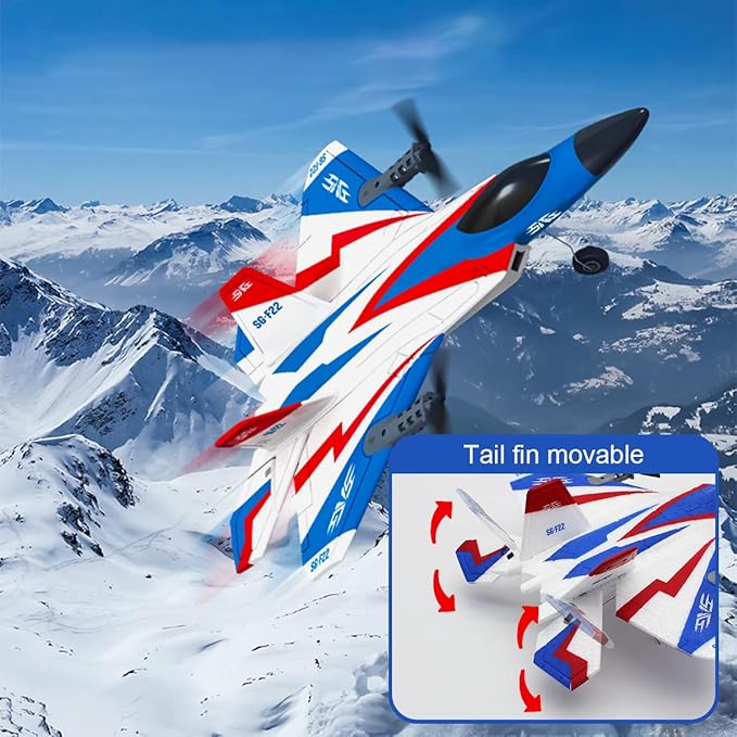 RC Plane 4 Channel Remote Control Airplane F-22 RC Airplane for Beginners Adult with Stunt Flying Xpilot Stabilization System &amp Aerobatic Two Batteries Gift Toy for Kids