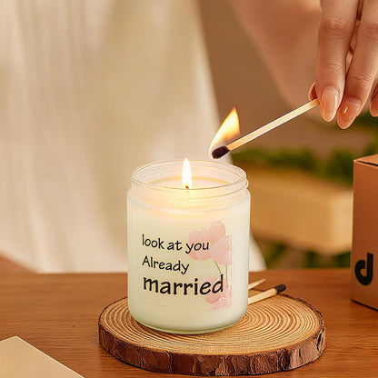 Lavender & Eucalyptus Scented Aromatherapy Candle - Natural Soy Wax, Long-Lasting, Ideal Newlywed Gift for Friend on Wedding/First Anniversary/Christmas