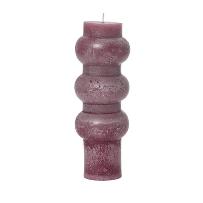 Creative Co-Op Unscented Totem Pillar, Pinot Candles, 3" L x 3" W x 9" H, Purple