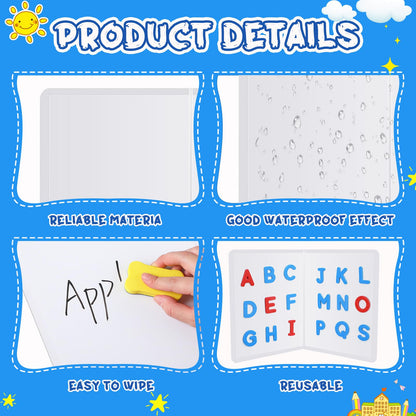 Motipuns 24 Pcs Folding Magnetic Dry Erase Activity Boards Foldable Magnetic Board Dry Erase Learning Project Scrum Folding Whiteboard for Students School Classroom