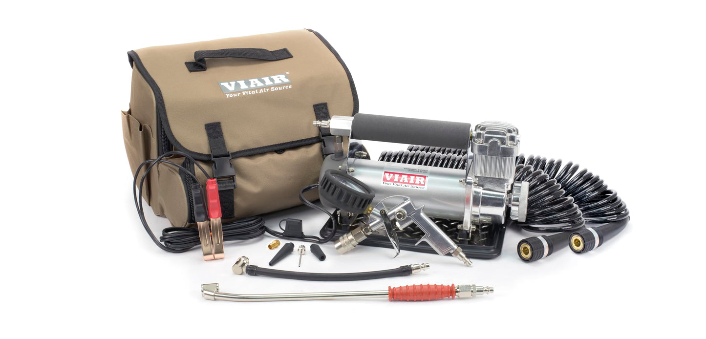 VIAIR 450P-RV Automatic Portable Air Compressor Kit - 150 PSI for RV, Truck, Jeep and SUV Tires - RV Accessories with 1.80 CFM, Silver