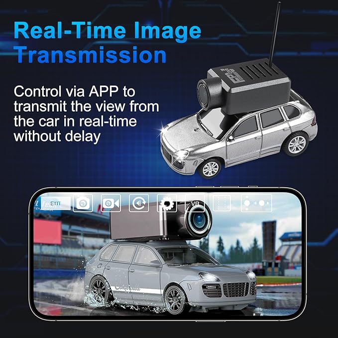WLtoys Mini RC Car 1:64 Scale FPV RC Drift Car with 720P HD Camera 2.4GHz WiFi App Control with Gyro Mini Racing Toys for Teens and Adults(Sliver)