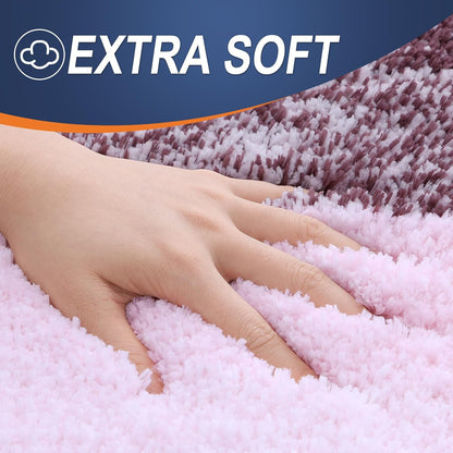 OLANLY Large Bathroom Rug Mat - Extra Soft Microfiber, Quick Dry & Machine Washable | 44x32, Mauve