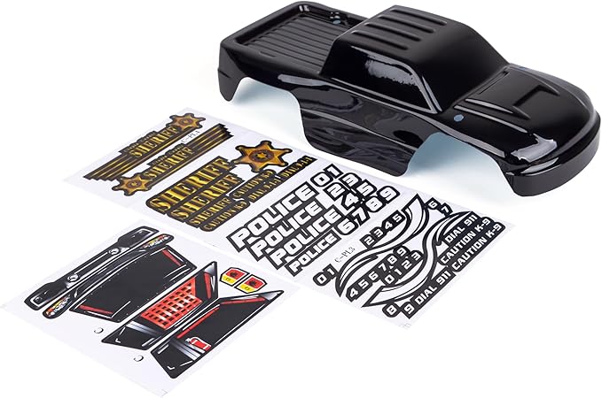 SummitLink Custom Body Compatible for 1/10 Scale RC Car or Truck (Truck not Included) (Police Black)