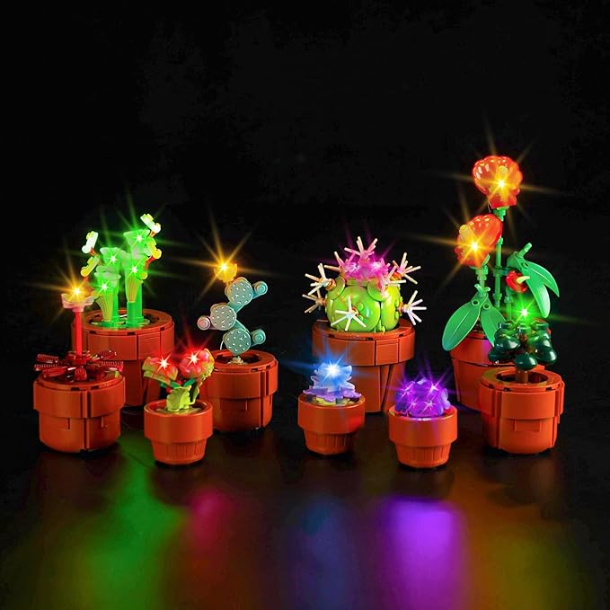 Upgraded Led Light Kit for LEGO Icons Tiny Plants Building Toy Set Carnivorous Tropical and Arid Flora Compatible with LEGO 10329 Gift Idea for Boys Girls and Kids (Model Not Included)