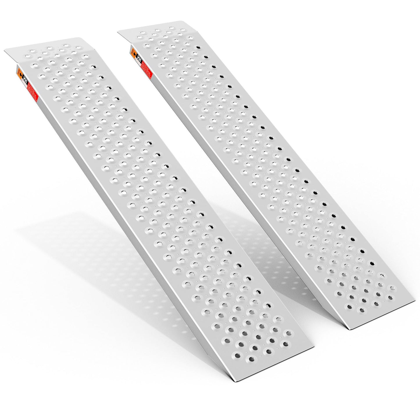 VNN Aluminum Shed Ramp 2PC - 5' Long Loading Ramp for Riding Mower, Lightweight Sturdy Anti-Slip Ramps with Punch Plate Surface, 1000 lbs Capacity for Lawn Mowers, ATV, Motorcycle - 8.8" Wide, Slivery