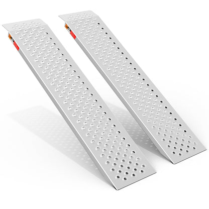 VNN Aluminum Shed Ramp 2PC - 5' Long Loading Ramp for Riding Mower, Lightweight Sturdy Anti-Slip Ramps with Punch Plate Surface, 1000 lbs Capacity for Lawn Mowers, ATV, Motorcycle - 8.8" Wide, Slivery