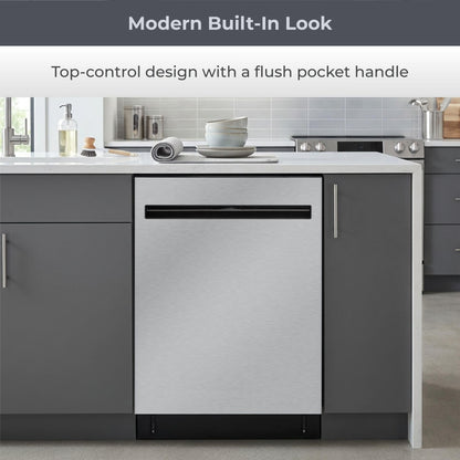Kenmore 24" Built‑In Dishwasher with 3 Racks, Stainless Steel Tub, Top Control, Energy Efficient, Ultra‑Quiet 49 dBA, High‑Capacity Dishwasher – Stainless Steel