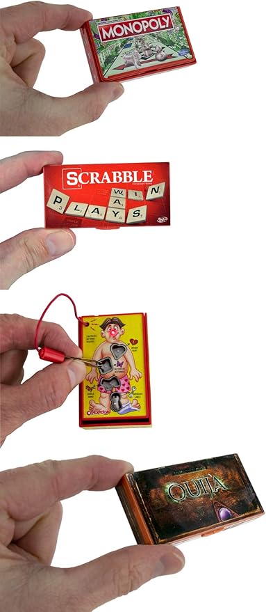 World's Smallest Mini Board Games Bundle Set of 4 - Monopoly - Scrabble - Operation - Ouija