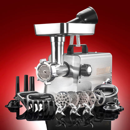 STX International Turboforce HD (Heavy Duty) 3500 Series 5-in-1 Stainless Steel Electric Meat Grinder | Sausage Stuffer | Kubbe Maker | 5 Grinding Plates | 3 Stainless Steel Blades & More Included